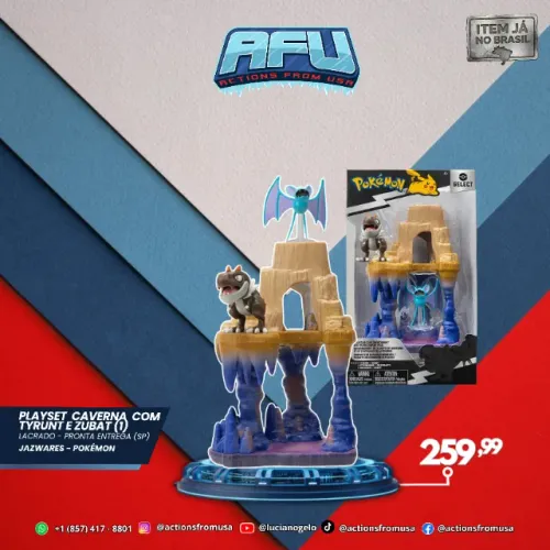Pokémon Playset Mountain (Playset Caverna com Tyrunt e Zubat) Jazwares