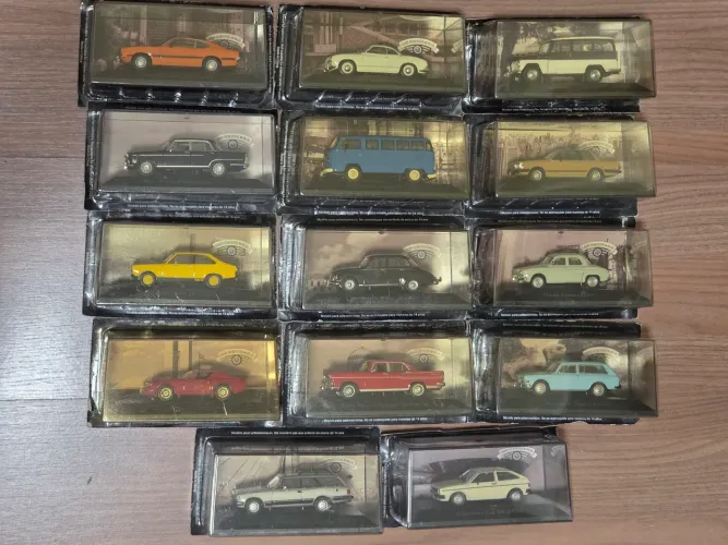 Coleção miniaturas Carros Inesquecíveis do Brasil 14un com revistas