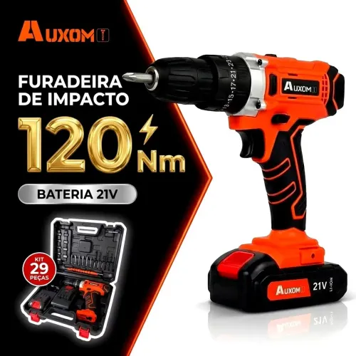 Oportunidade - Kit Furadeira e Parafusadeira de impacto 21V profissional 120Nm