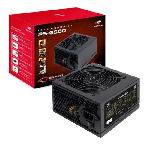 FONTE DE ALIMENTÇÃO ATX PS-G500 C3TECHH 500W PFC ATIVO