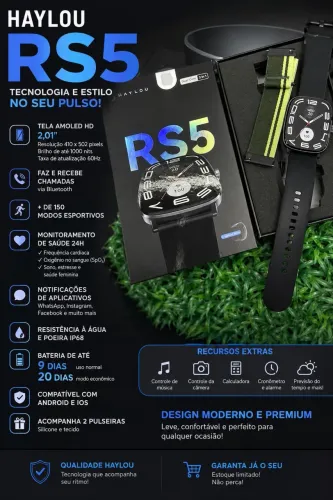 Haylou RS5 Resistência a Água ip69 R$ 270,00