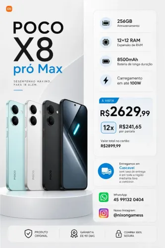 POCO X8 PRÓ MAX - aceito cartão