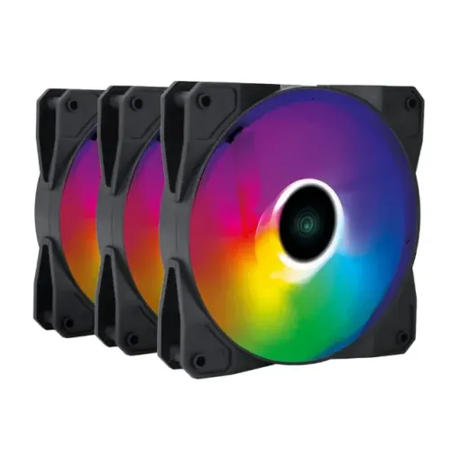 Kit Cooler Fan Gamer Gabinete 3un Vinik 120mm - LED Fixo Colorido - Instalação Gratis