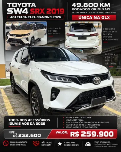 Toyota Hilux SW4 SRX 4X4 2.8 TDI 16V Dies. Aut. 2019