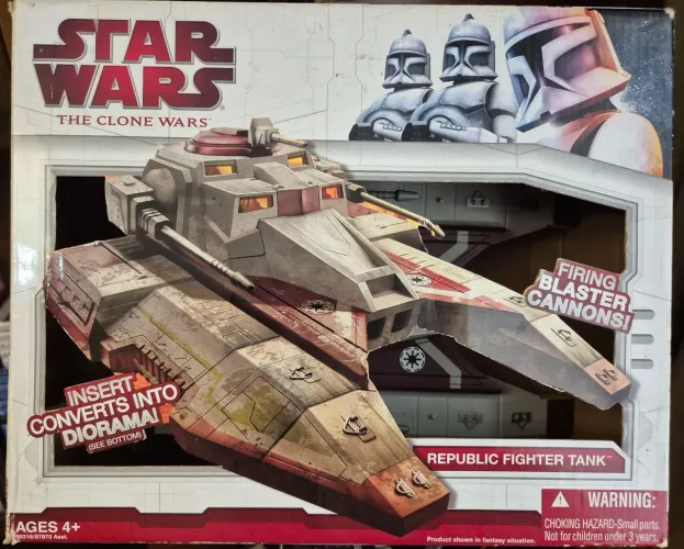 Star Wars Republic Fighter Tank Hasbro completo!