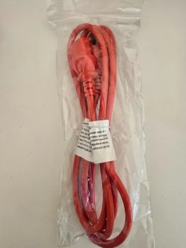 Cabo De Força Reforçado 3 Pinos Vermelho