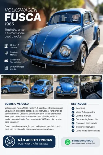 Volkswagen Fusca 1600 1985