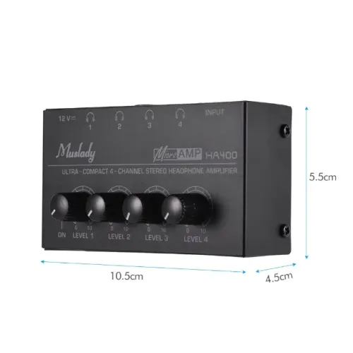HA400 Ultra-compacto 4 canais mini amplificador de fone de ouvido estéreo de áudio