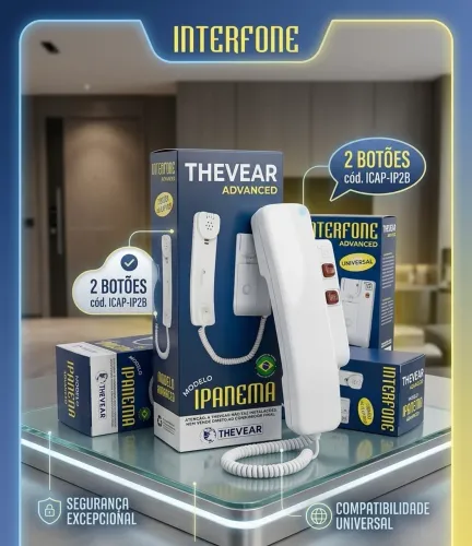Interfone Thevear Modelo Ipanema com 2 Botões (Cód. ICAP-IP2B) - Novo na Caixa