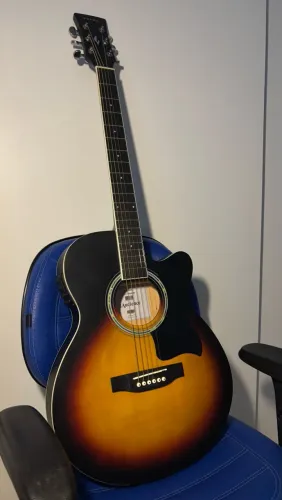 Violão Flat Eletroacústico Vogga VCS250 + Suporte de parede