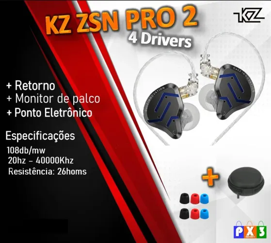 KZ Edx pro X + case + ponteiras novo lacrado