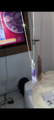 Colar de prata 925 pedra Ametista legítima