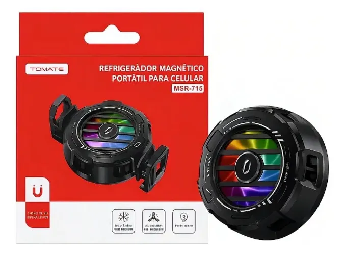Cooler Gamer Magnético MSR-715 Refrigeração Celular USB Preto