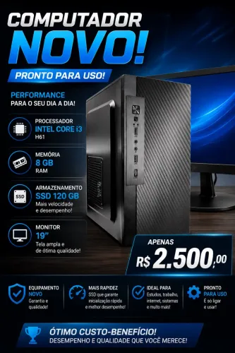Venda de computador completo novo