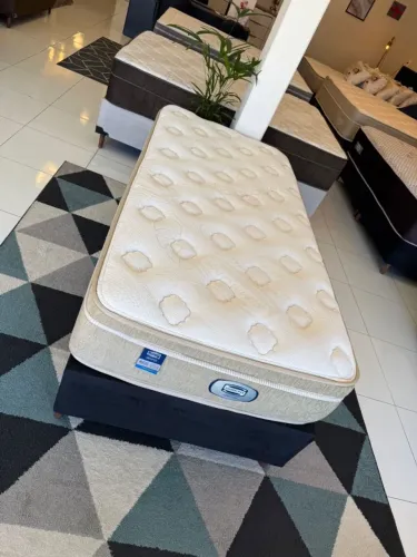 Colchão Solteiro SIMMONS TOP SEMINOVO COM BASE - Entrego!