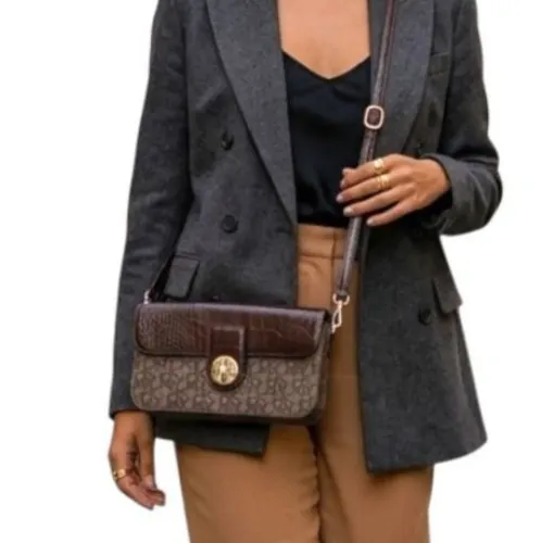 Bolsa dkny tiracolo marrom