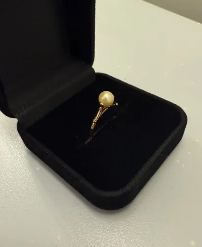 Anel pérola de ouro 18k