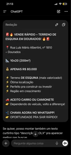 Terreno em dourados