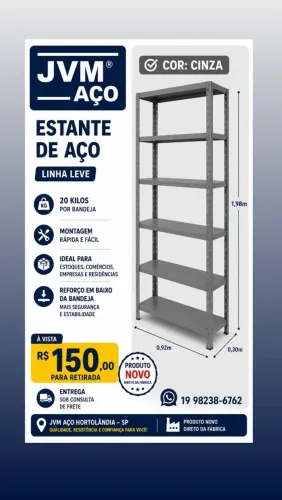 ESTANTE AÇO NOVA LINHA LEVE
