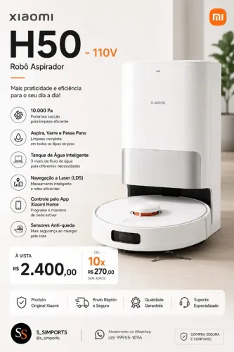Robô Aspirador Xiaomi H 50 Branco - 110 V