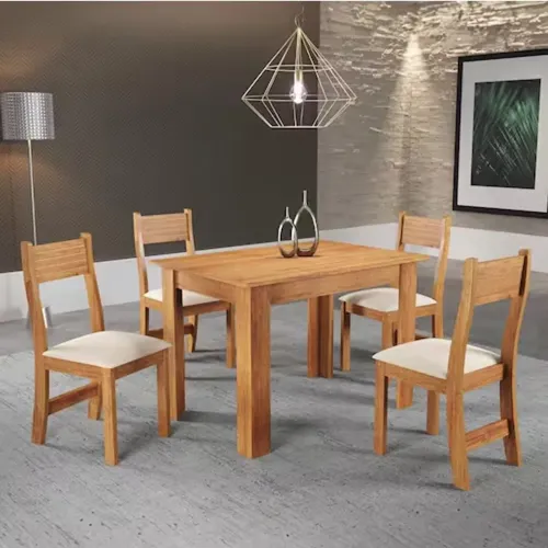 Mesa de Jantar Bali 110x75 C/4 Cadeiras MDF/MDP rf1 S