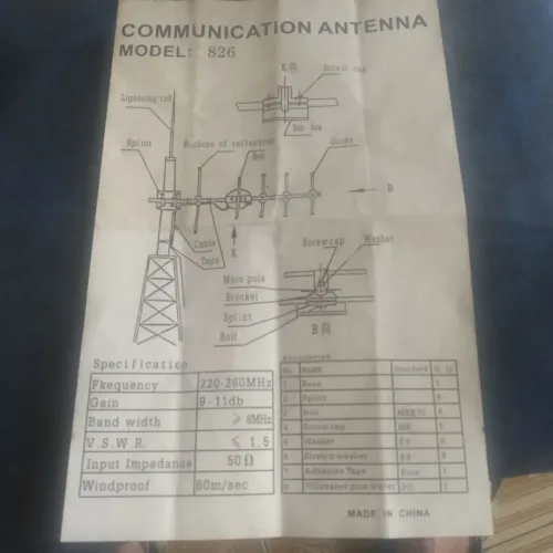 Antena modelo 826 9