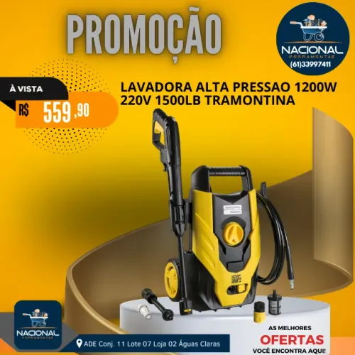 LAVADORA DE ALTA PRESSÃO TRAMONTINA MASTER 42545 - 1500 PSI | 1200W | JATO REGULÁVEL