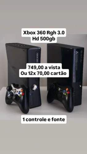 X360 RGH HD 500GB 170 jogos um controle