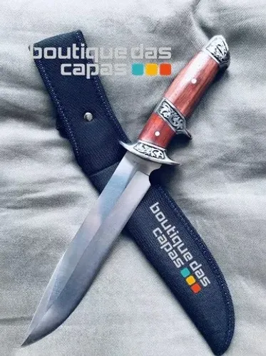 Faca De Caça Pesca Churrasco Luxo Fulltang Inox SLK-A36
