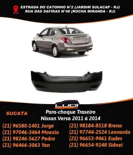 Para-choque Traseiro Nissan Versa 2011 à 2014
