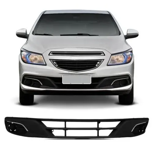Grade Prachoque Chevrolet Onix LT/LTZ 2013 à 2016 - Friso Cromado / Furo Farol Auxiliar