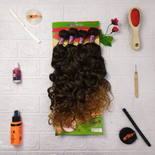 Cabelo Organico Anelado 55cm 230g 4pçs  Hair World - Cor (#t4-27)