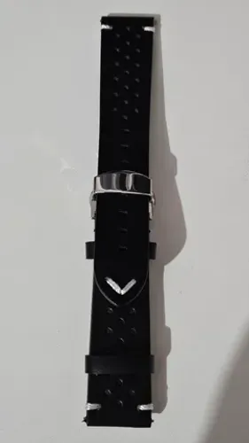 Pulseira em Couro Preto (22mm)