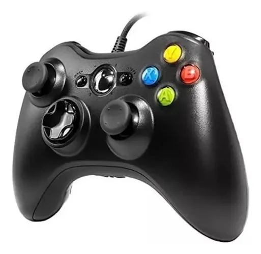 Controle Usb Com Fio Para Xbox 360 Computador Notebook Preto
