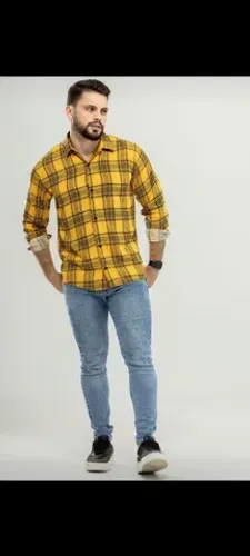 Camisa masculina em xadrez manga longa 