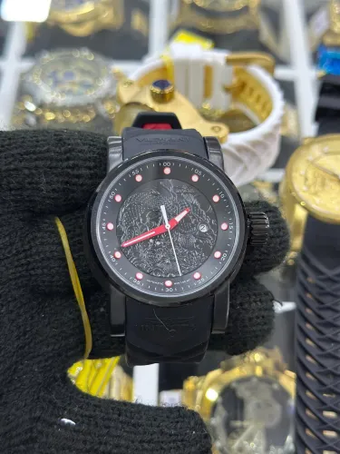 Relógio Invicta Yakuza Masculino Black Pulseira de Borracha