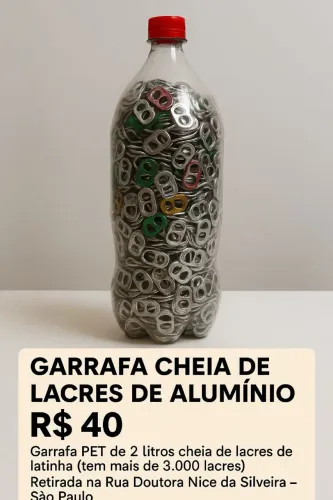Lacres de alumínio - Garrafa PET cheia (3.000+ unidades)