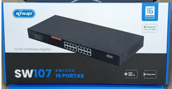Switch 16 Portas Gigabit Knup KP-SW107 10/100/1000 Mbps Rj45 Mdi