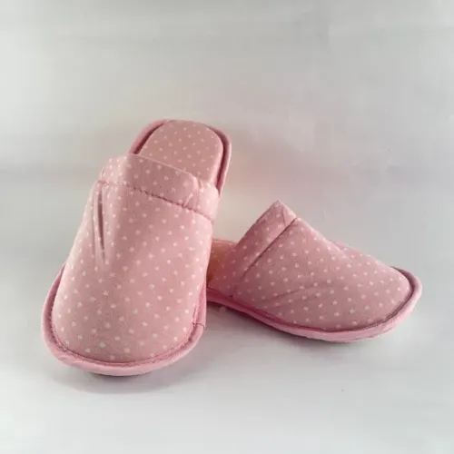 Pantufa Chinelo de Quarto Rosa Claro Bolinha Unissex Estilo e Conforto em Casa - M (37/38)