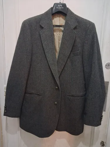 Blazer de lã cinza masculino