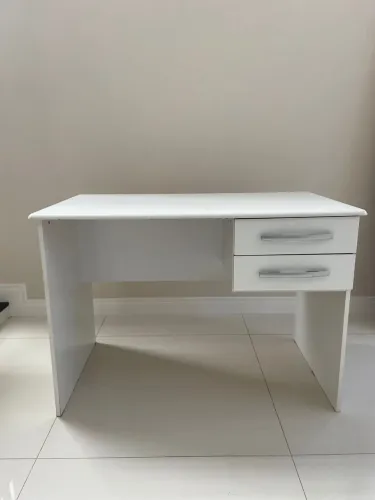 Mesa de escritório com 2 gavetas Branco