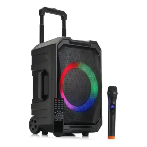 Caixa de Som SomBox D-XK803 200W RMS c/ Microfone Karaokê