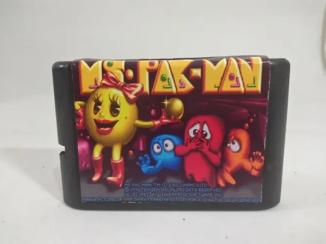 Cartucho Mega Drive Jogo 3 x 1 Ms. Pac-Man - Sega Genesis