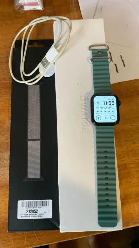 apple watch 44mm series 6 titânio safira 96% saúde bateria novíssimo