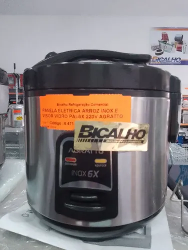 Panela Elétrica para Arroz Inox 6 Litros Agratto - NOVA