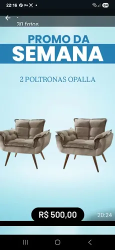 Kit 2 Poltronas decorativas Opala