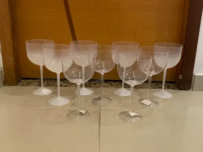 Taças acrílicas 500ml transparente/branca lembrancinha (novo)