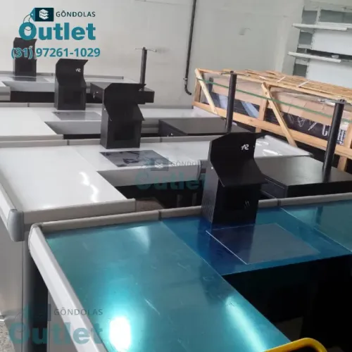 Balcão caixa checkout para mercados