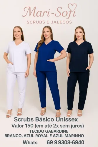 Scrubs básico unissex gabardine 