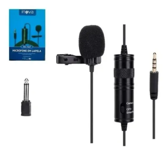 Microfone de Lapela Profissional p/ Celular PC e Filmadora